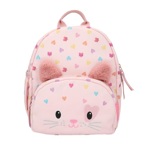 Depesche 12804 Princess Mimi Kitty Love - Rucksack in Rosa mit Katzen-Gesicht und Ohren, Schultasche mit verstellbaren Trägern und Anhänger von Depesche