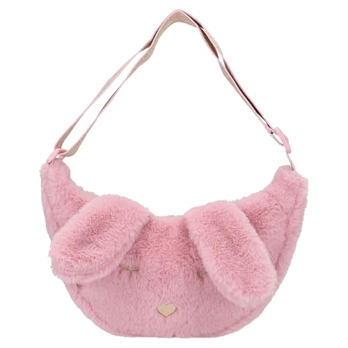 Depesche 12866 Princess Mimi Bunny Ballet - Kleine Umhängetasche in Rosa, mit Plüsch, Hasenohren und Gesicht, Tasche mit verstellbarem Schultergurt von Depesche