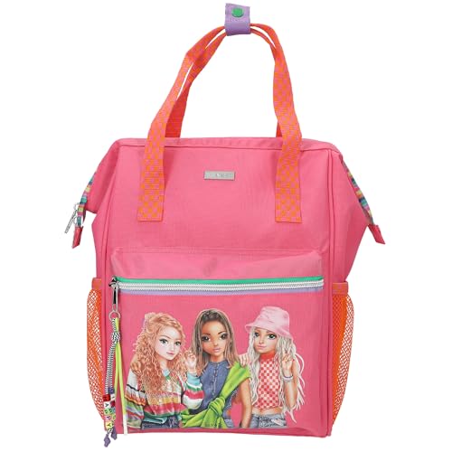 Depesche 12911 TOPModel Joy - Rucksack in Pink und Orange, mit Model Motiv und bunten Details, Tasche mit verstellbaren Trägern von Depesche