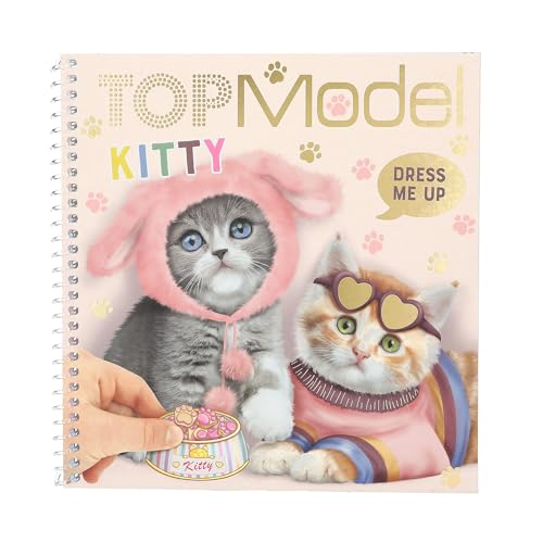 Depesche 12965 TOPModel Kitty - Dress Me Up Stickerbuch mit 24 Seiten vorgedruckter Katzen Motive zum Selbstgestalten, inkl. 11 Stickerbogen von Depesche