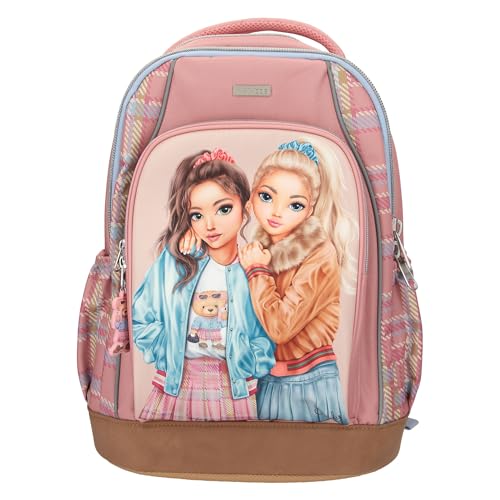 Depesche 13013 TOPModel Team Teddy - Schulrucksack in Rosa, mit Model Motiv und Anhänger, Schultasche mit verstellbaren Trägern von Depesche