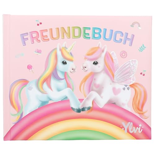 Depesche 13202 Ylvi-Freundebuch in Rosa, mit Einhorn Motiv und Regenbogen, Freundschaftsbuch mit 108 Seiten zum Eintragen und Verzieren, Mehrfarbig von Depesche