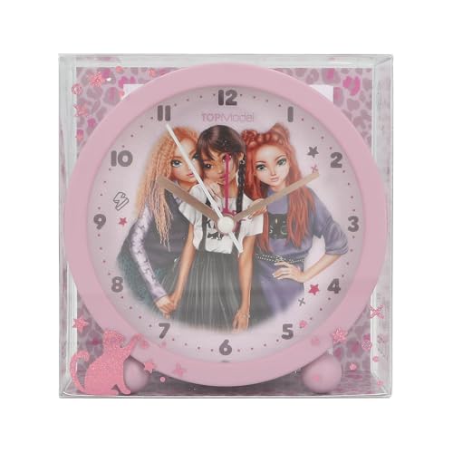 Depesche 13227 TOPModel Rebel Kitty-Wecker in Lila für Kinder, mit Model-Motiv, lautlose Uhr mit Licht-Funktion, inklusive Batterie, Mehrfarbig von Depesche