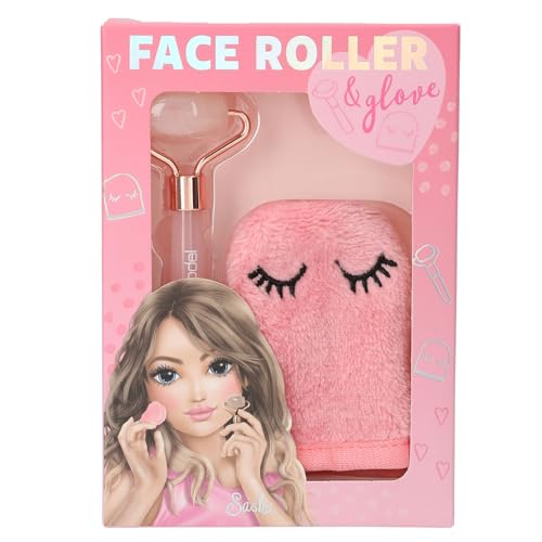 Depesche 13508 TOPModel - Gesichtsroller Set Beauty and Me, mit Rosenquarz-Roller und weichem Wasch-Handschuh in Rosa von Depesche