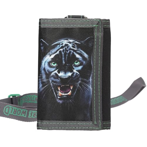 Depesche 13696 Adventure World Panther - Portemonnaie in Schwarz und Grün, mit Panther Motiv, Geldbörse mit Lanyard-Band Depesche 13696 Adventure World Panther - Portemonnaie in Schwarz und Grün, mit Panther Motiv, Geldbörse mit Lanyard-Band von Depesche