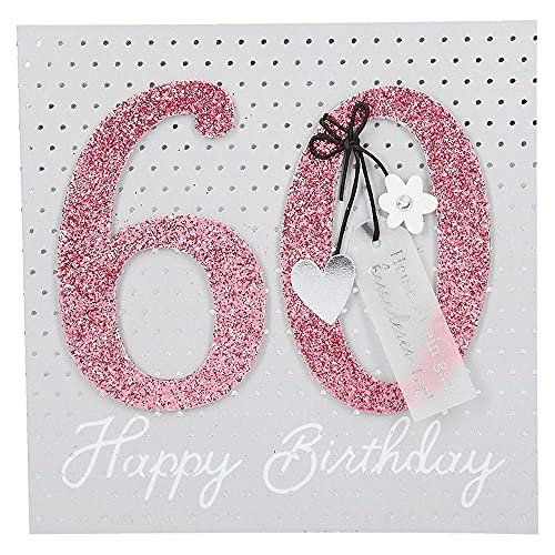 Depesche 8211.007 Glamour Glückwunsch-Karte zum 60. Geburtstag, hochwertige Geburtstagskarte mit glitzernden Elementen, ohne Innentext, inkl. Umschlag, 15,5 x 15,5 cm von Depesche