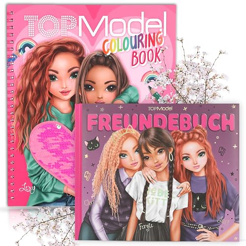 Glitzerndes Freundschafts-Erlebnis: TOPModel Freundebuch Rebel Kitty & Malbuch mit Pailletten – Kreative Designs, Coole Looks und viel Platz für Deine besten Freunde in einem stylischen Set! von Depesche