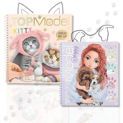 TOPModel Create Your Doggy Malbuch & Dress Me Up Stickerbuch Kitty – Kreiere deinen eigenen Traumhund und Style niedliche Kätzchen mit unendlich vielen Möglichkeiten! von Depesche