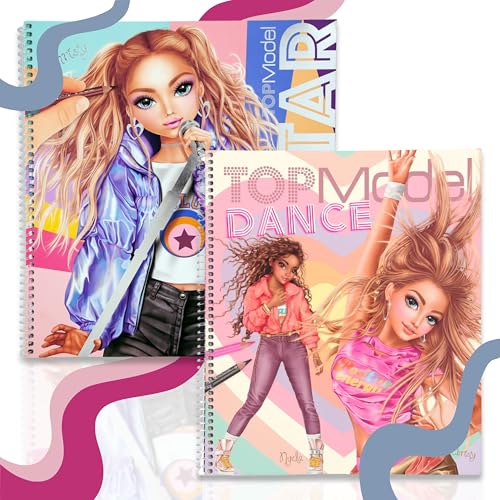 TOPModel Dance Malbuch und TOPModel Popstar Malbuch – Kreativer Zeichenspaß mit Mehreren 100 Vorlagen für Deine eigenen Designideen! von Depesche