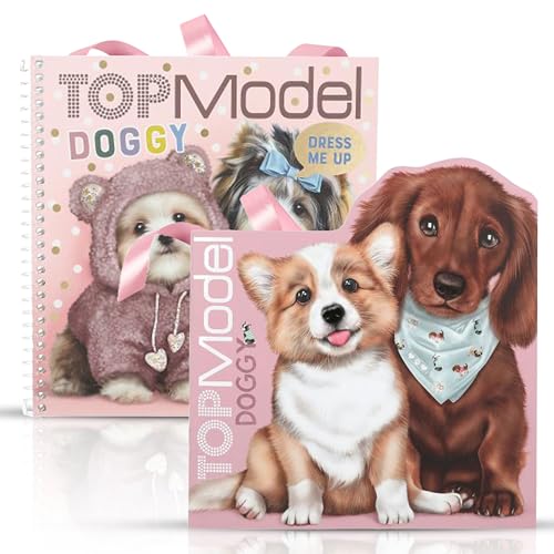 TOPModel Doggy Malbuch in Figurenform Kitty & Doggy + TOPModel Dress Me Up Stickerbuch Doggy – Kreativer Mal- und Sticker-Spaß für kleine Fashionistas mit niedlichen Hund- und Katzendesigns von Depesche