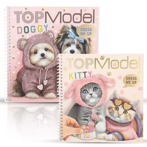 TOPModel Dress Me Up Stickerbuch Doggy & Kitty – Kreativer Sticker-Spaß mit niedlichen Hund- und Katzenmotiven in Zwei bezaubernden Ausgaben von Depesche