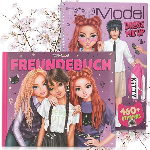 TOPModel Dress Me Up groß Rebel Kitty & TOPModel Freundebuch Motiv 2 Rebel Kitty – Kreatives Design-Set und stylisches Freundebuch im Rebel Kitty Look – Perfekt für Modefans und Freundinnen von Depesche