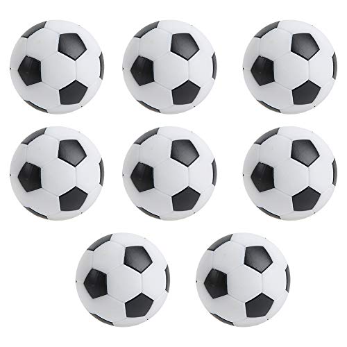 Depisuta Tischfußballbälle, 8 Stück 32 Mm Mini-Tischfußballbälle Harz-Tischfußballbälle Kinder-Tischspielbälle Mini-Schwarz-Weiß-Fußbälle, Tischfußballzubehör für Tischspiele von Depisuta