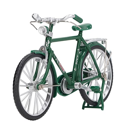 Fahrradmodell-Ornament, 1:10 Legierung, Retro-Mini-Rennrad-Ornament mit Inflator-Aktentasche, 1:10-Rennrad-Modell-Replik, Fahrrad-Spielzeugsammlungen, Kindergeschenk, (Green) von Depisuta