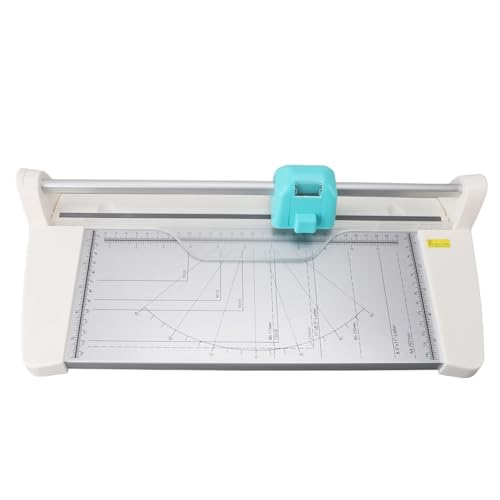 Papierschneider, A4, Tragbarer Mehrzweck-Rotationspapierschneider, Robuster Papierschneider mit 4 Klingen, Professioneller Papierschneider Zum Schneiden von Fotopapier Bastelpapier von Depisuta