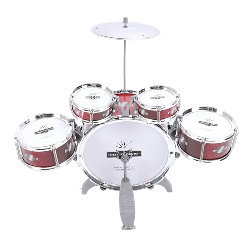 Upgraded Kinder Schlagzeug Set mit Hocker, Jazz Schlagzeug Set mit 5 Trommeln, Percussion Musikinstrumente Spielzeug für 3 4 5 6 7 Jahre alte Mädchen, Band Rock Drum von Depisuta