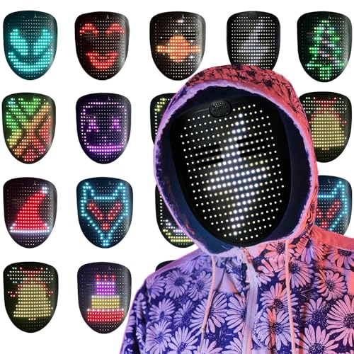 Depointer Life LED-Maske mit Musik und Gestenerkennung, LED-beleuchtete Gesichtstransformationsmaske für Kostüm, Cosplay, Party, Maskerade Depointer Life LED-Maske mit Musik und Gestenerkennung, LED-beleuchtete Gesichtstransformationsmaske für Kostüm, Cosplay, Party, Maskerade von Depointer Life