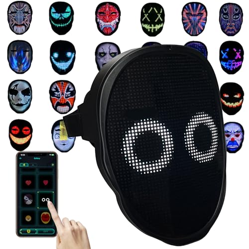 Depointer Life LED-Maske mit Bluetooth-kompatibler App-gesteuerter, Unisex, anpassbarer glänzender Maske von Depointer Life