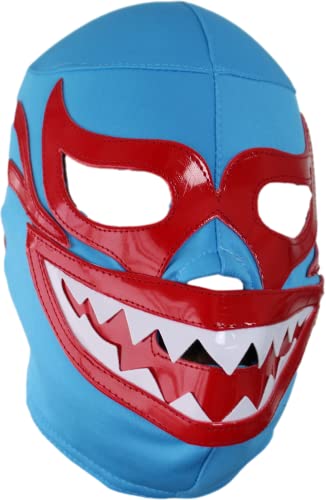 Wählen Sie Ihre Erwachsenengröße, Luchador Lucha Libre mexikanische Wrestling-Maske, Pro-Fit Maske, Mil Mascaras Tiburon Blau, Einheitsgröße von Deportes Martinez