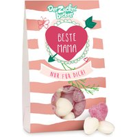 Naschbeutel Beste Mama, fruchtige Kirsch- und Eisbonbonmischung, 80g von Der Zuckerbäcker GmbH