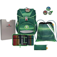 DERDIEDAS 8505155 Ergoflex Schulranzen-Set Soccer Green 5-teiliges Set von DerDieDas