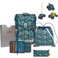 DERDIEDAS 8509156 5-teiliges Schulrucksack-Set Ergoflex Easy Monster Truck von DerDieDas