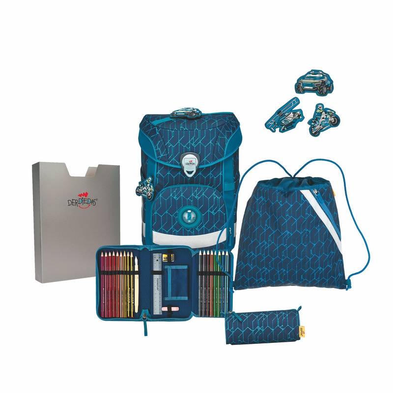 DerDieDas Schulranzen Set ErgoFlex Easy Blue Speed 5-tlg. von DerDieDas