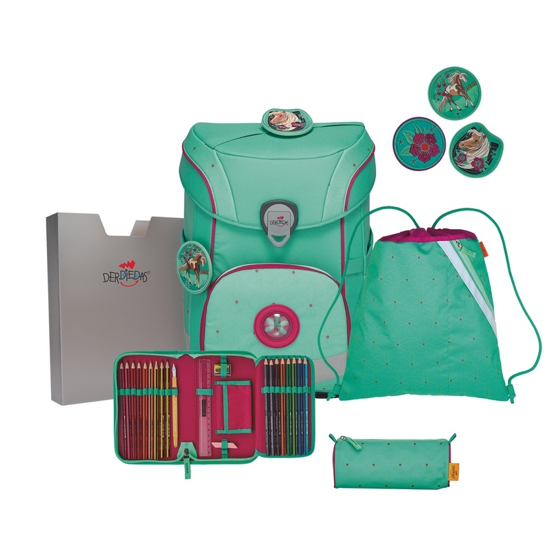 DerDieDas Schulranzen Set ErgoFlex Easy Peppermint Pony 5-tlg. von DerDieDas