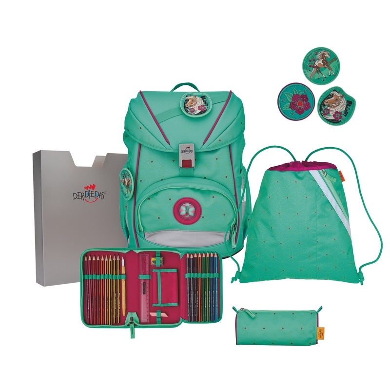 DerDieDas Schulranzen Set ErgoFlex Peppermint Pony 5-tlg. von DerDieDas