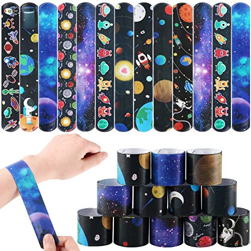 Deratta 30 Stück Weltraum Schnapparmband Kinder Slap Armband Astronauten Party Mitgebsel Kindergeburtstag Kleine Geschenke für Kinder Astronaut Party Klatscharmband Jungen von Deratta