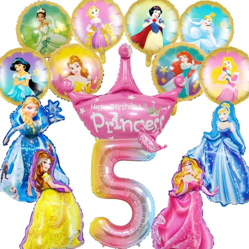 15 PCS Folienballon Geburtstag, Luftballons Geburtstag 5, Foil Balloons, Geburtstag Deko, Folienballon 5 Jahre Mädchen für Geburtstage, Partys (5th) von Dereine