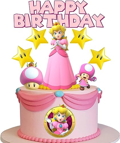 9 Stück Tortendeko, Kuchendeko Geburtstag Mädchen,Happy Birthday Cake Topper,Kinder Geburtstags Kuchen Dekoration von Dereine