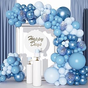 Geburtstagsparty Deko Geburtstagsdeko 47 Stück - Hintergrund Geburtstag, Schneeflocken Folienballons, Folienballon 3, Blau Lila Weißer Schneeflocken Konfetti Ballons von Dereine