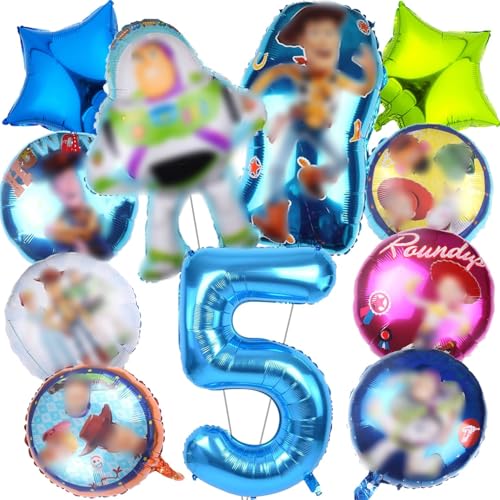 Luftballons Set, 11 PCS Thema Party Ballon Dekoratio, Folienballon 5 Jahre, Geburtstags Ballons für Kinder, 5 Jahre Geburtstag Luftballons, Geburtstags Deko für Kinder (5th) von Dereine