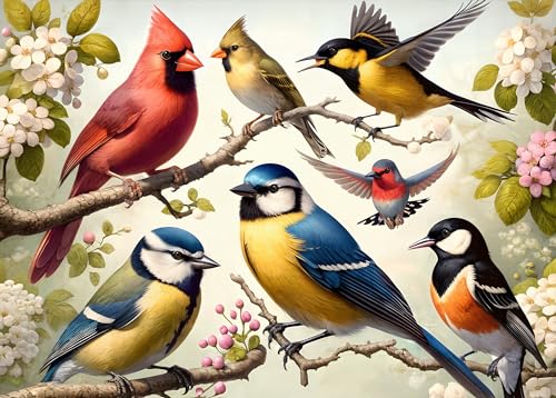 Derrios 1000 Teile Puzzle für Erwachsene, Puzzle 1000 Teile für Kinder ab 14 Jahren - Blumen & Vögel-Puzzles von Derrios