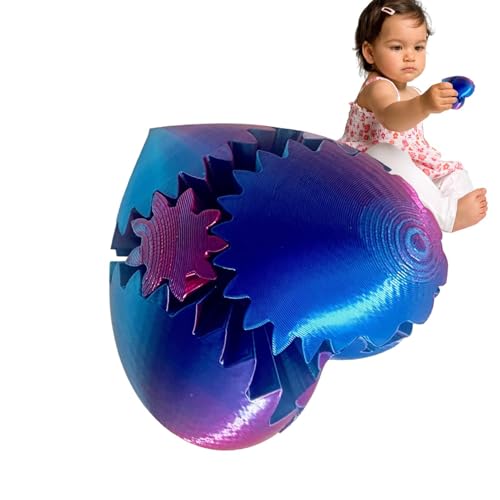 Derwrtup 3D-Druck-Getriebeball, 3D-gedrucktes Spielzeug zum Stressabbau | Herzförmiger 3D-Kugelball 3D-Gedruckter Zahnradball - Kreatives Ball Fidget Gear Gear Ball Fidget Spielzeug für Kinder von Derwrtup