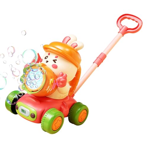 Derwrtup Bubble Machine für Partys, automatische Bubble Machine | Bubble Toys Hasenwagen Automatische Schaummaschine,Schaumgebläser Bildungsspielzeug mit LED -Leuchten, rotierende Walker -Kinder von Derwrtup