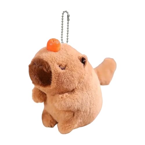 Derwrtup Capybara-Anhänger, süßer Capybara-Plüsch,Realistisches Capybara-Kuscheltierspielzeug - Capybara Plüsch-Schlüsselanhänger, Stofftier-Schlüsselanhänger, Rucksack-Schlüsselanhänger, Anhänger für von Derwrtup