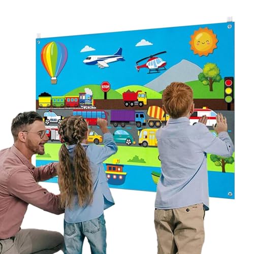 Derwrtup Childrens Fish Board, Lernen Filzboard - Lustiges frühes Lernen interaktiver kognitiver Story Board,Interaktives Geschichtenerzählen Play Set, farbenfrohes Aktivitätsspielzeug für, Kinder im von Derwrtup