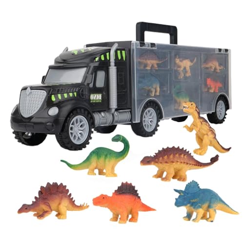 Derwrtup Dinosaurier-LKW-Spielzeug,Dinosaurier-Transport-LKW - Fahrzeuge LKW Spielset Dinosaurier Figuren Spielzeug - Aktivitätsspielset, lustiger Dino-Figurenträger für Ostern, Geburtstag, von Derwrtup