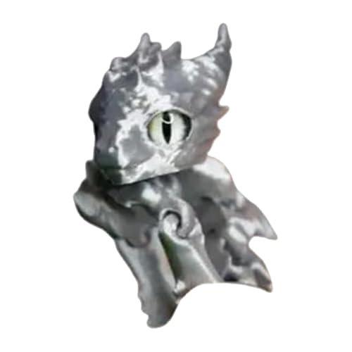 Derwrtup Drachen-Actionfigur, 3D-Gedruckter Kristalldrache,Entzückende 3D-gedruckte Tiere 3D-gedrucktes Spielzeug - Kleine, stressabbauende Spielzeug-Schreibtischfigur für Heimschulbüros von Derwrtup