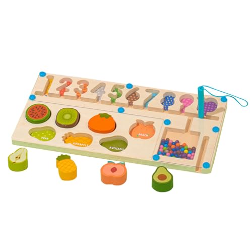 Derwrtup Farb- und Zahlenlabyrinth, Formanpassungsspiel,2-in-1-Rätsel-Puzzle-Spielzeug | Kognitives Denksport-Puzzle-Spielzeug, pädagogisches Zahlen-Matching-Spiel für Kinder ab 3 Jahren von Derwrtup