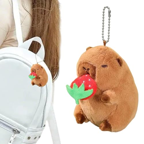 Derwrtup Niedliches Capybara-Plüschtier, Capybara-Stofftier | Realistisches Capybara-Kuscheltierspielzeug | Capybara Plüsch-Schlüsselanhänger, Stofftier-Schlüsselanhänger, Rucksack-Schlüsselanhänger, von Derwrtup