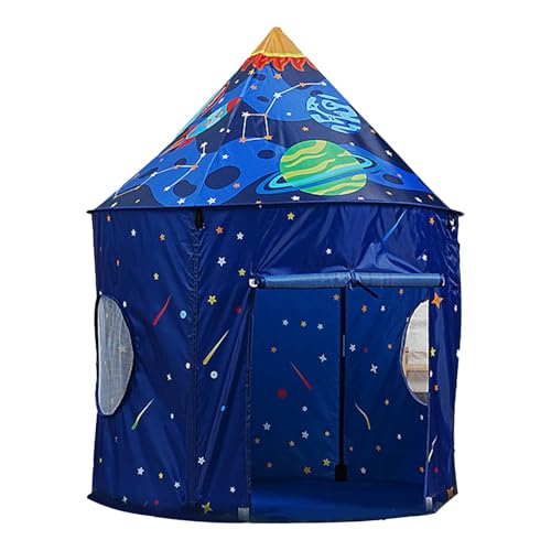 Derwrtup Raumschiff-Spielhauszelt, Kinderspielzelt-Spielhaus - Rollenspielhaus mit Innenraum-Thema | Tragbares Indoor-Zelt-Kinderspielhaus für Zuhause, Garten, drinnen und draußen von Derwrtup