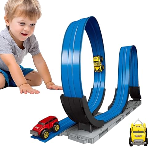 Derwrtup Rennstrecke, Slotcar-Rennstrecke, Magnetische Autorennbahn mit 1 Auto, Autorennen-Spiele, Rennauto-Spielzeug, Auto-Rennstrecken-Spielset für Kinder, Mädchen, Teenager, alle Altersgruppen von Derwrtup