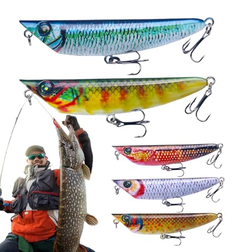 Derwrtup Schwimmköder, Schwimmköder zum Fischen, Hard Fish Swimbait, Langsame sinkende realistische Köder, Accessoires für Anfänger und erfahrene Angler von Derwrtup