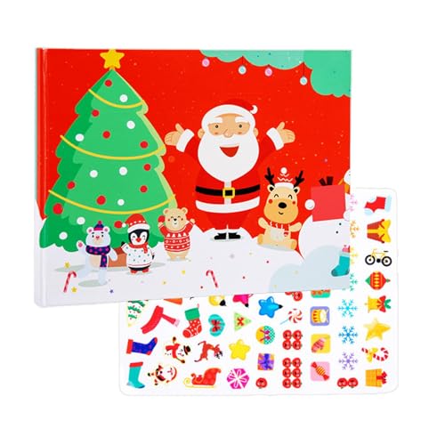 Derwrtup Weihnachtsstickerbuch für Kleinkinder, Weihnachtsstickerbücher für Kinder | Weihnachts-Aktivitätsbuch-Lernspielzeug,Wiederverwendbare Stickerbücher, Lernspielzeug, Weihnachtsaktivitäten, von Derwrtup