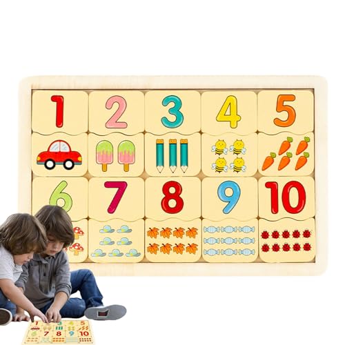 Derwrtup Zahlen-Matching-Spielzeug,Matching-Puzzles für Kinder - Pädagogische Tier-Matching-Spielzeuge | Tragbares passendes Kinderspielzeug, süßes Lernspielzeug für die Hand-Auge-Koordination von Derwrtup