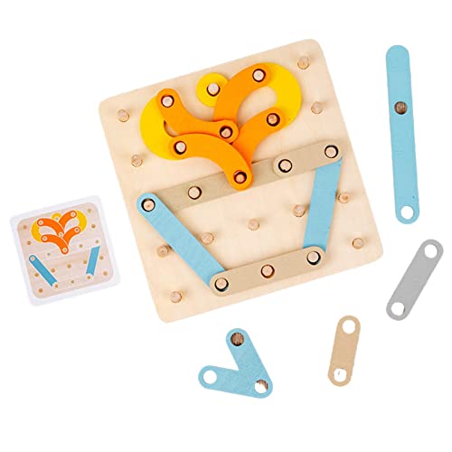 5 Stück Formenpuzzle für Kleinkinder, neuartiges Säulenblock-Puzzle für Kinder, -Lernspielzeug, klassische Kindergarten-Grafiken für Kinder von Desconocido