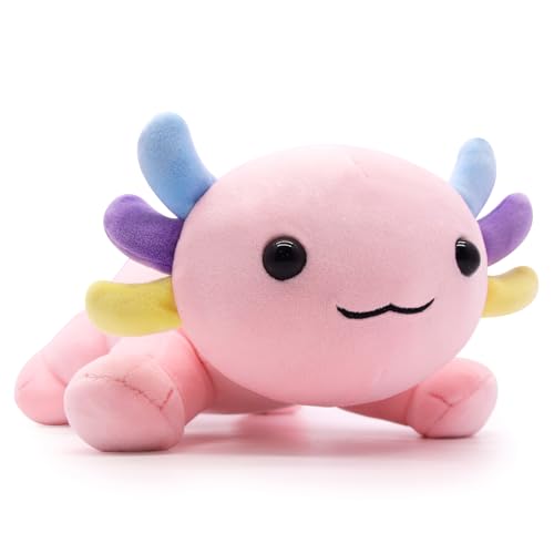 Desdfcer Axolotl Plüschtier,Niedlich Axolotl Kuscheltier Stofftier,Rosa Axolotl Plüsch Plüschkissen Spielzeug,Axolotl Kissen Puppe,Geschenk für Kinder,Mädchen,Jungen,Halloween,Weihnachten von Desdfcer